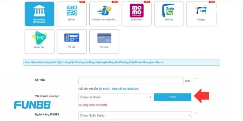 Fun88 - Link Đăng Nhập Fun88 Chính Thức 2025 | Tải Fun88 12 Chỉ vài bước là bạn lập tức có thể nạp tiền vào sảnh cược của Fun88.